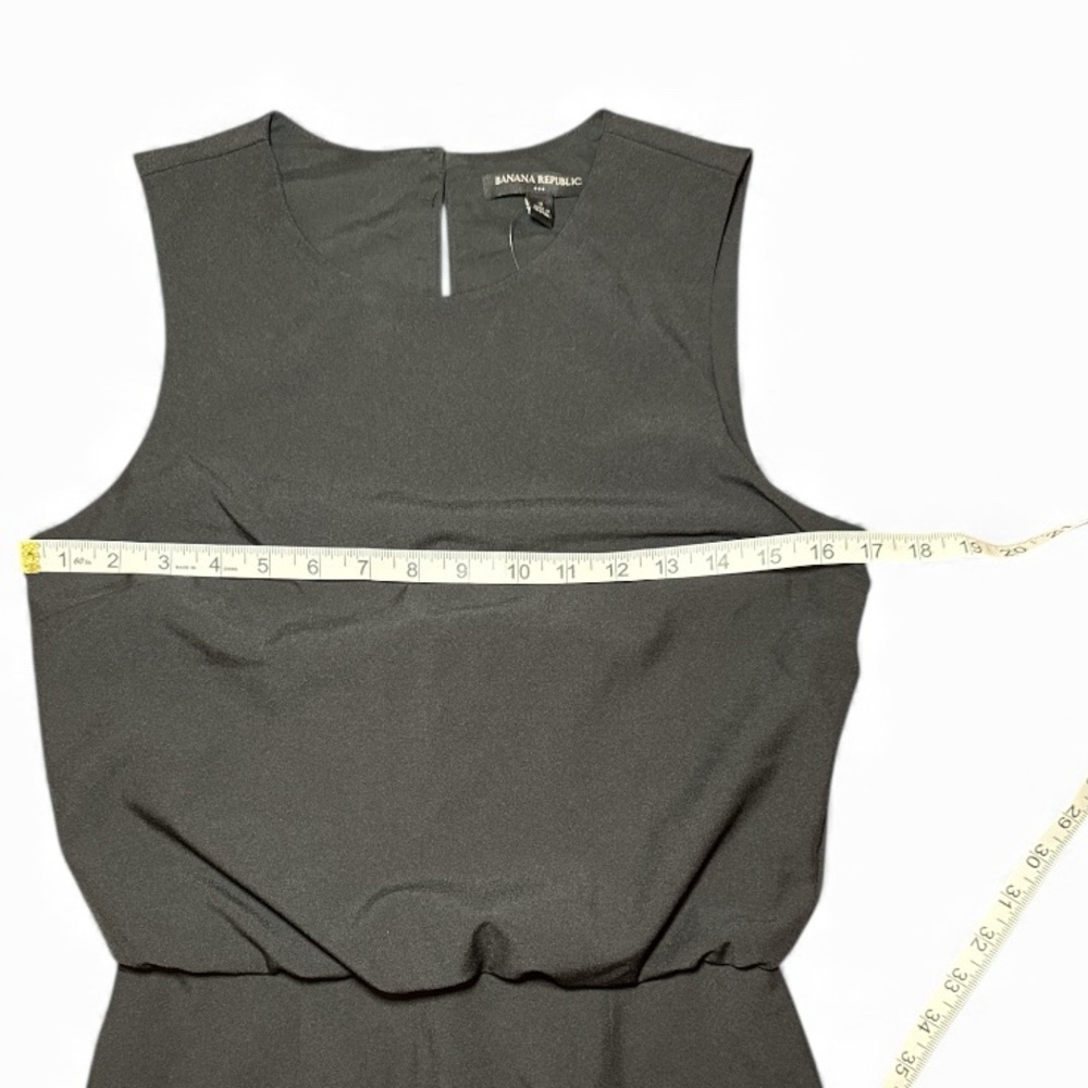 Banana Republic NWT Black Sculpted Blousant Waist Sleeveless Mini Dress Sz 2 - Picture 8 of 11